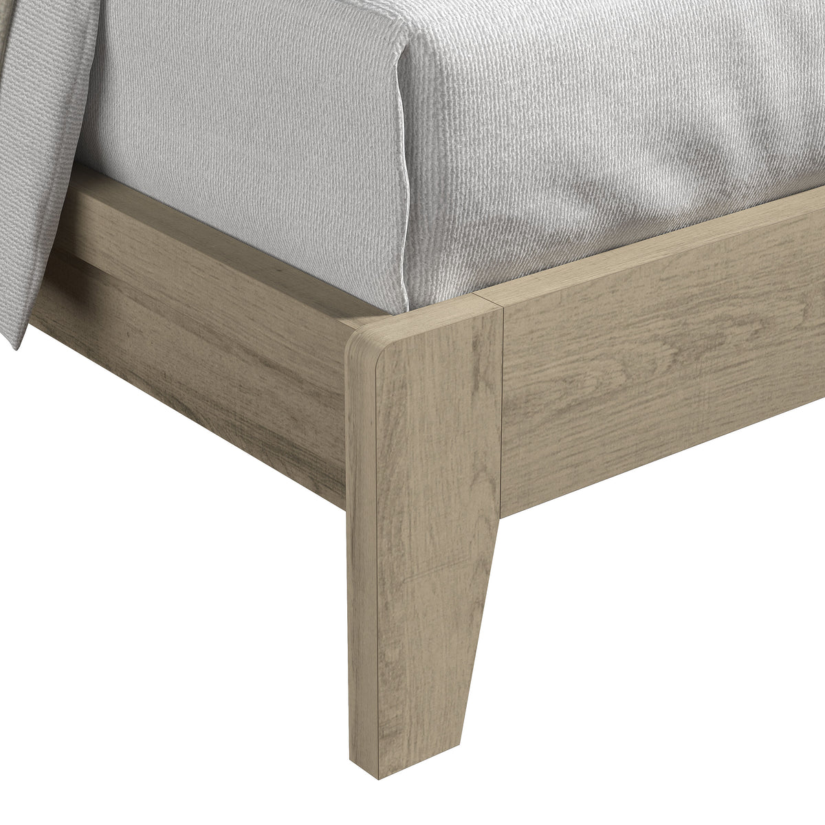 GALANO Queen Platform Bed with Slatted Headboard, 64.5", No Box Spring Required
