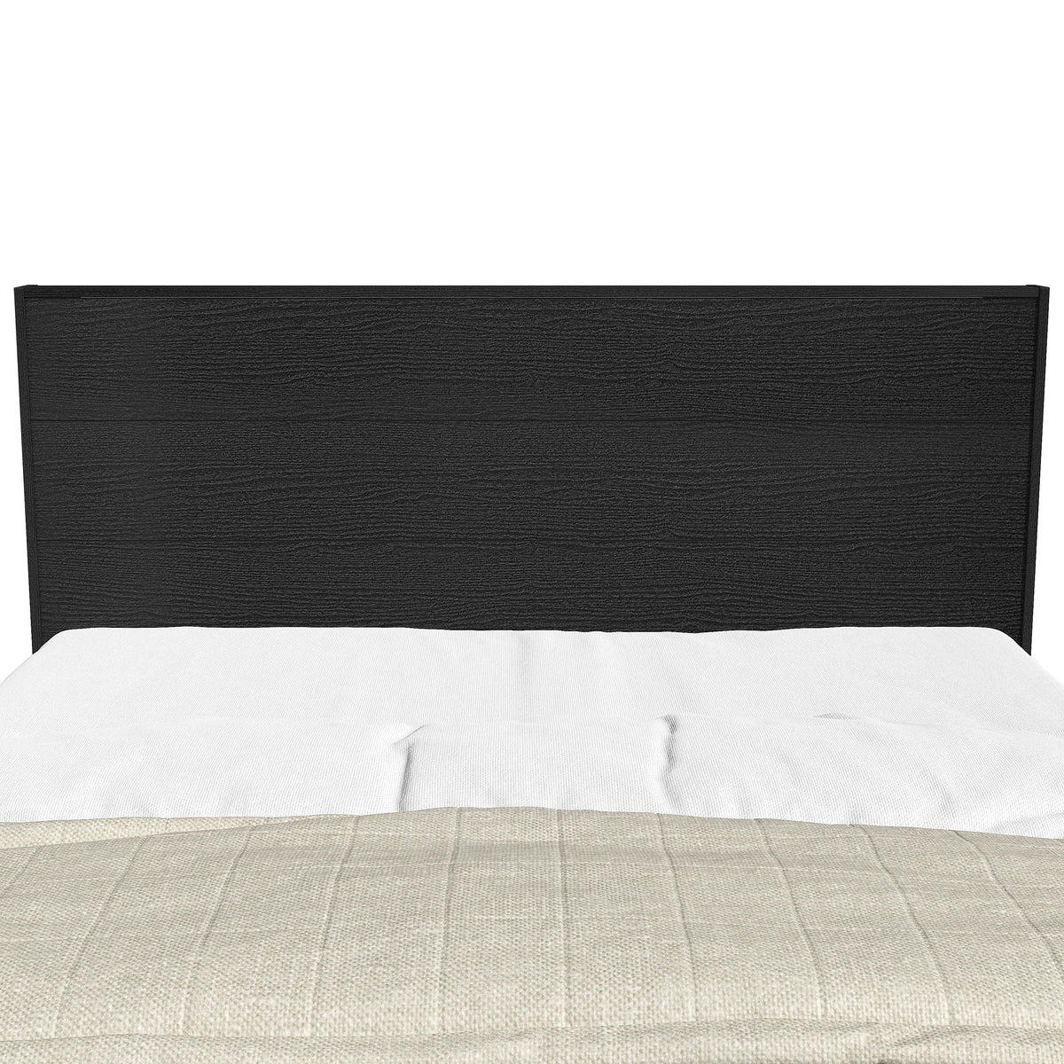 GALANO Queen Platform Bed with Slatted Headboard, 64.5", No Box Spring Required