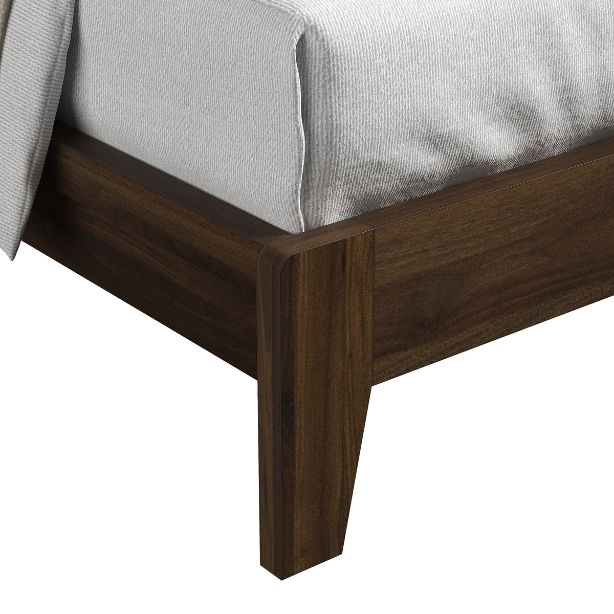 GALANO Queen Platform Bed with Slatted Headboard, 64.5", No Box Spring Required