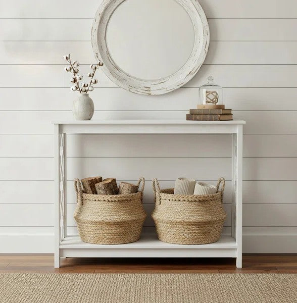 Galano Wood Console Table with Lower Shelf 38.1" W x 11.6" D x 31.5" H