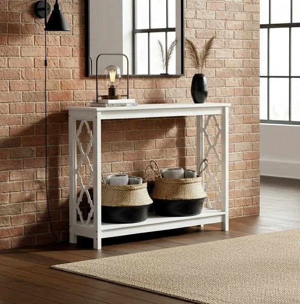 Galano Wood Console Table with Lower Shelf 38.1" W x 11.6" D x 31.5" H