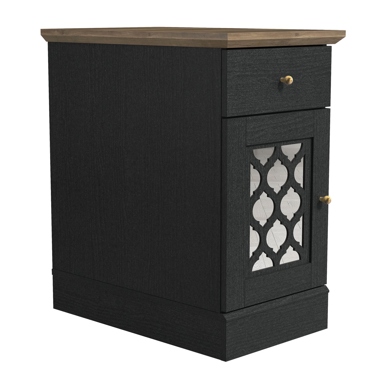 Galano End Table with Drawer and Cabinet Storage 22" W × 14" D × 25" H