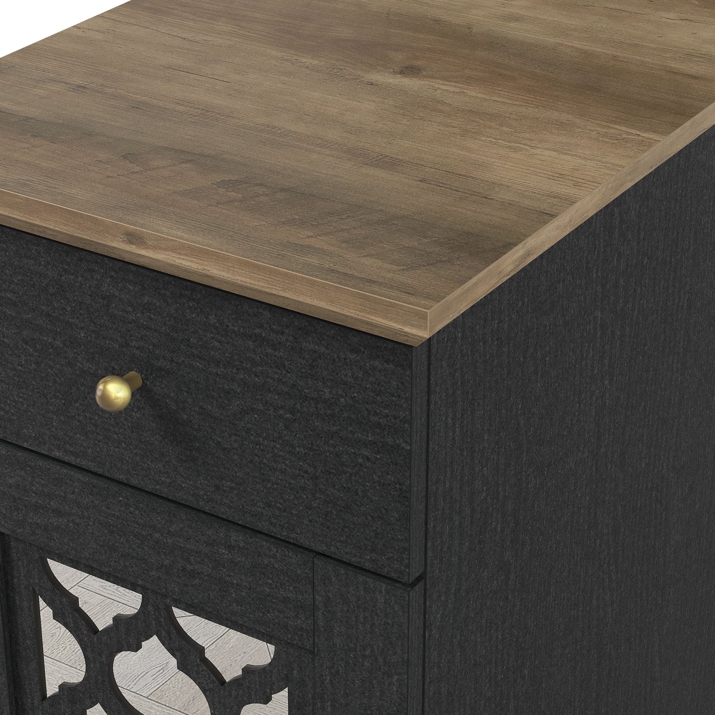 Galano End Table with Drawer and Cabinet Storage 22" W × 14" D × 25" H