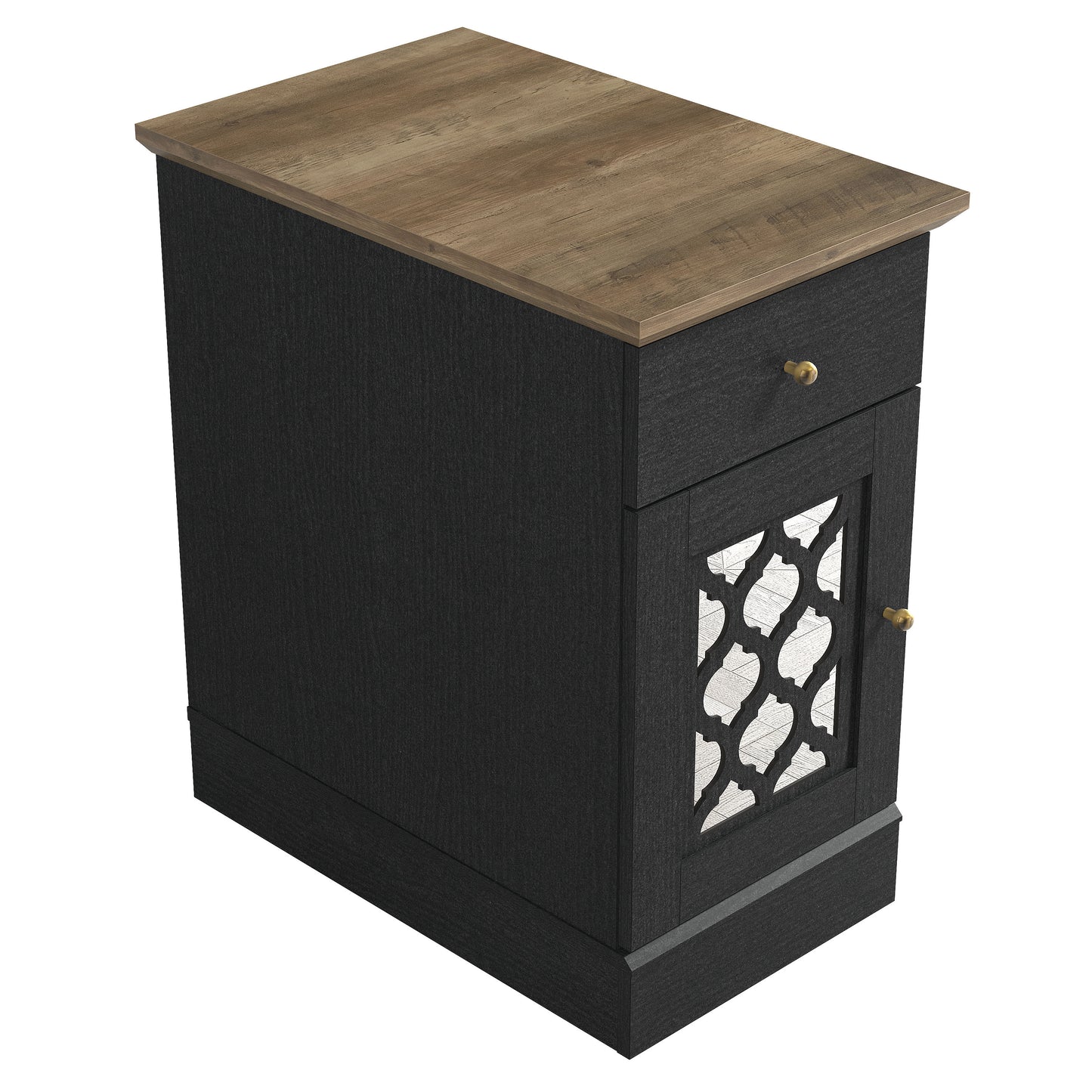 Galano End Table with Drawer and Cabinet Storage 22" W × 14" D × 25" H