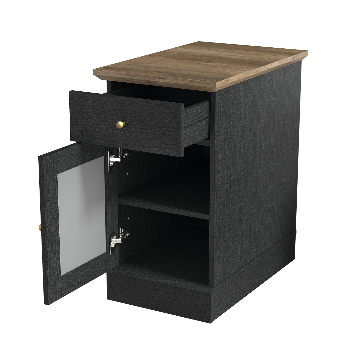 Galano End Table with Drawer and Cabinet Storage 22" W × 14" D × 25" H