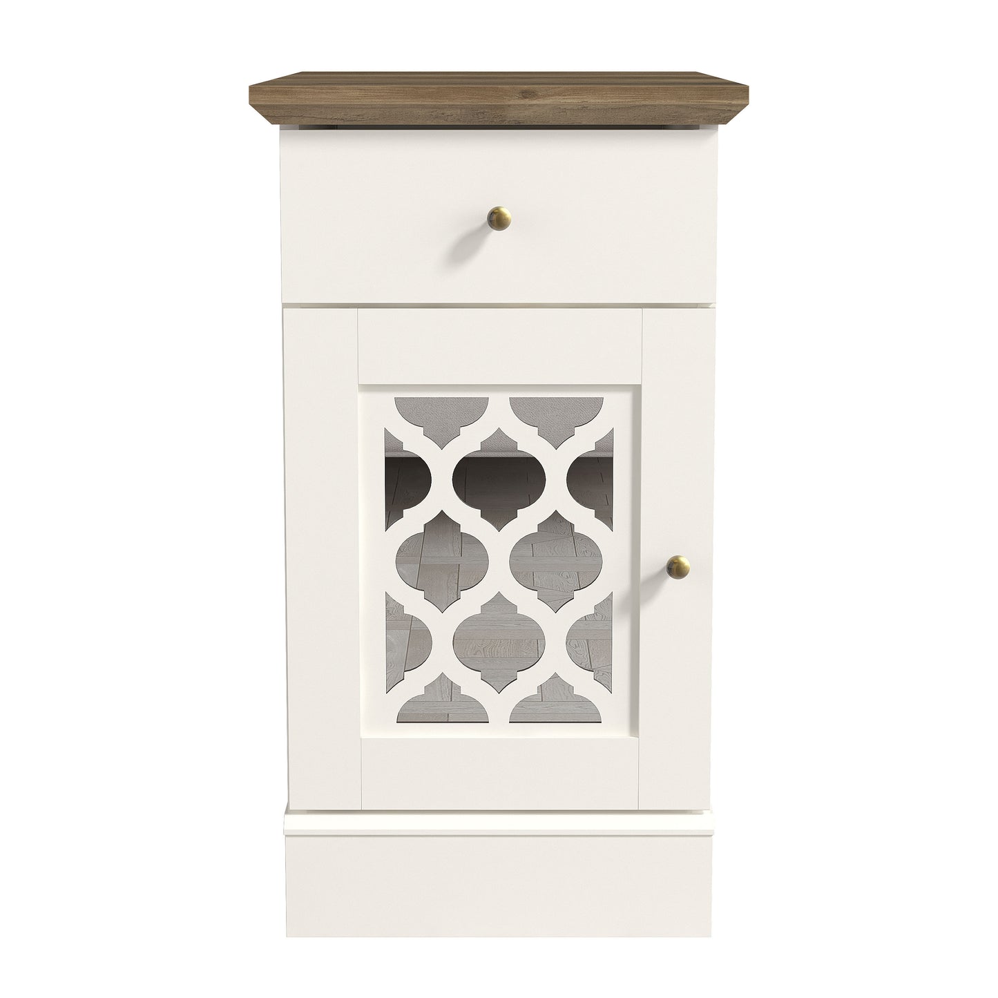 Galano End Table with Drawer and Cabinet Storage 22" W × 14" D × 25" H