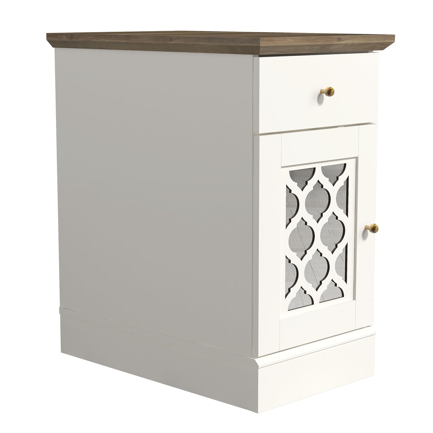 Galano End Table with Drawer and Cabinet Storage 22" W × 14" D × 25" H