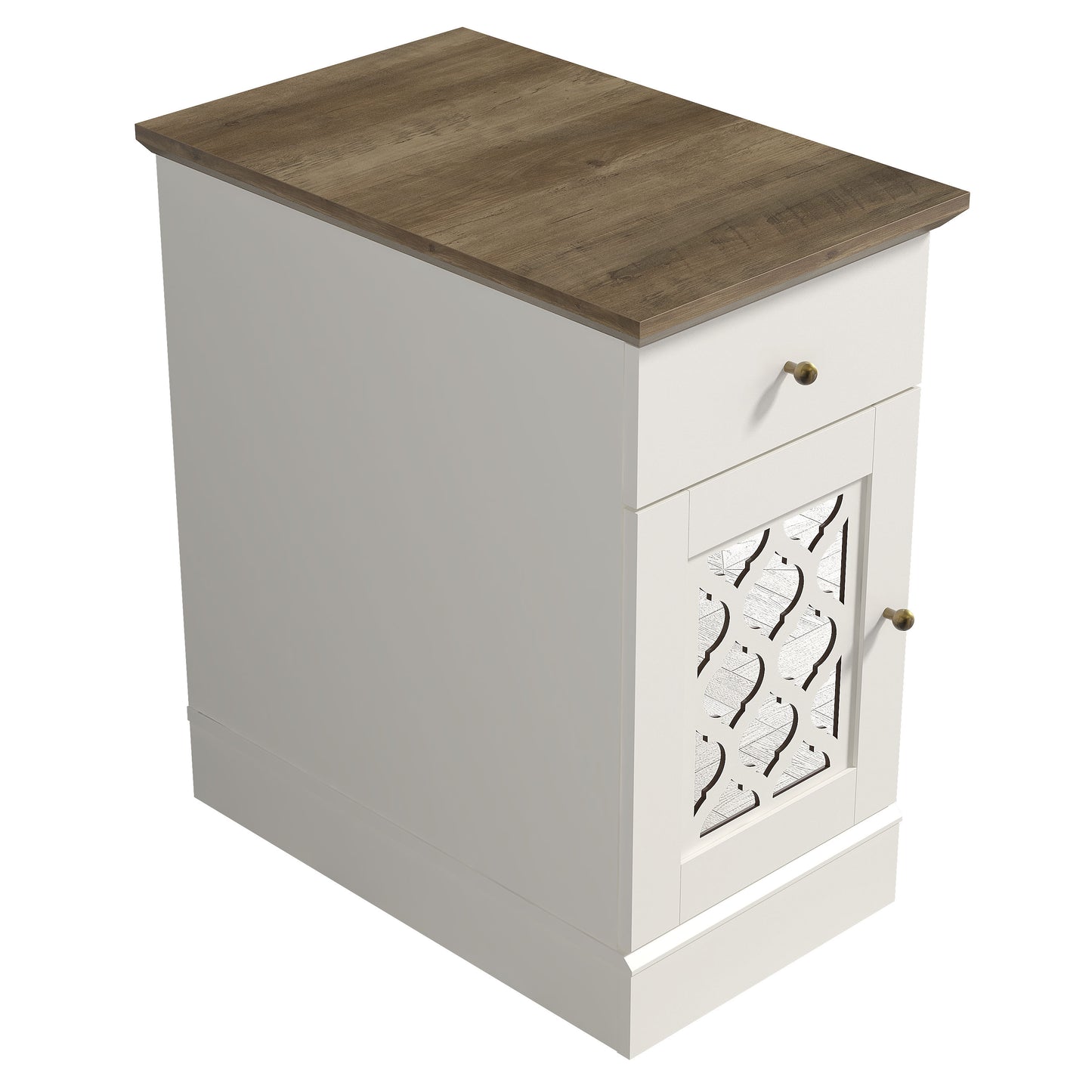 Galano End Table with Drawer and Cabinet Storage 22" W × 14" D × 25" H