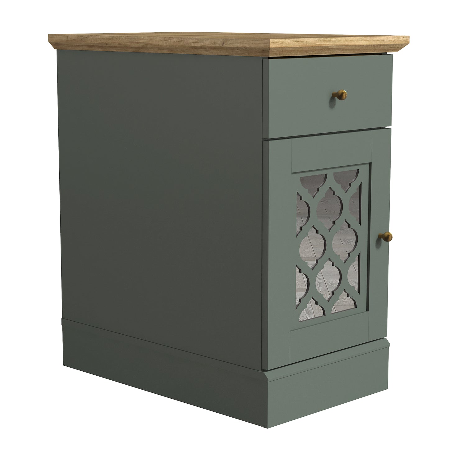 Galano End Table with Drawer and Cabinet Storage 22" W × 14" D × 25" H