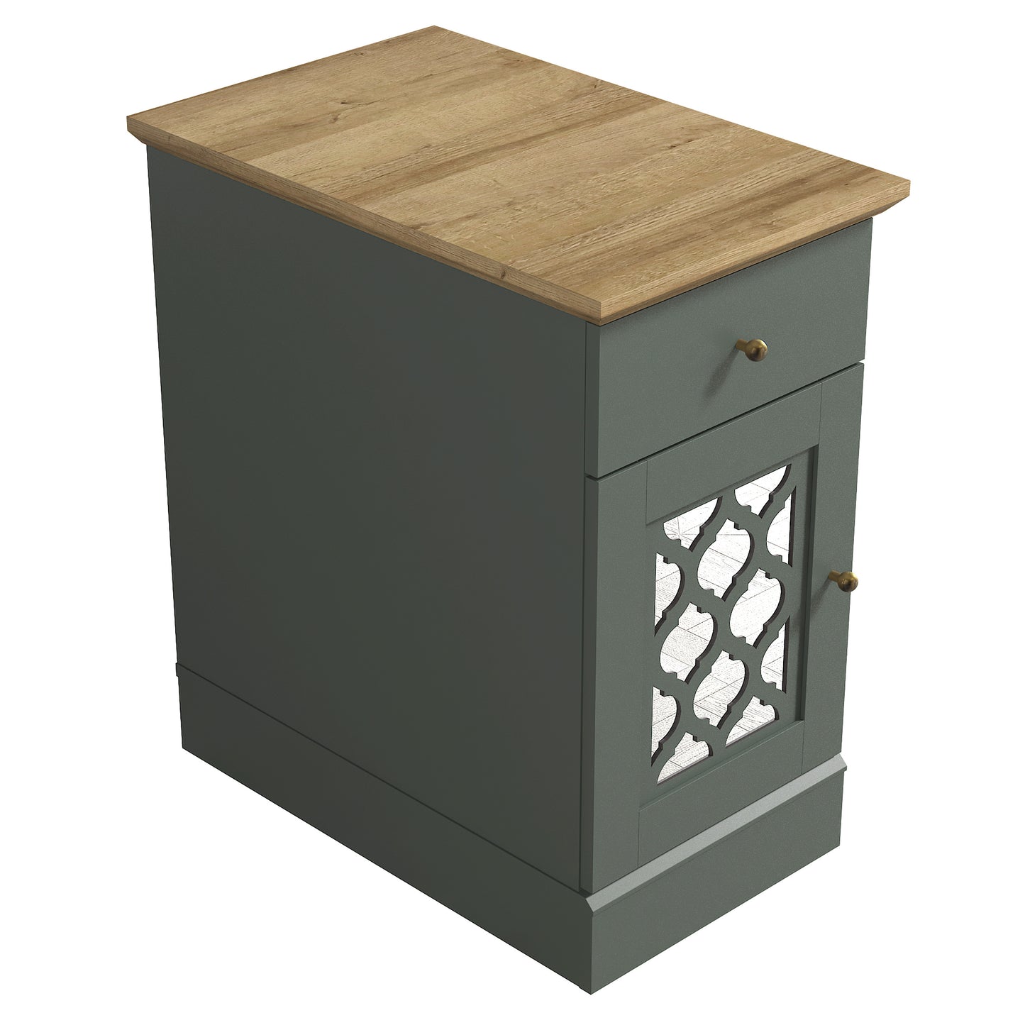 Galano End Table with Drawer and Cabinet Storage 22" W × 14" D × 25" H