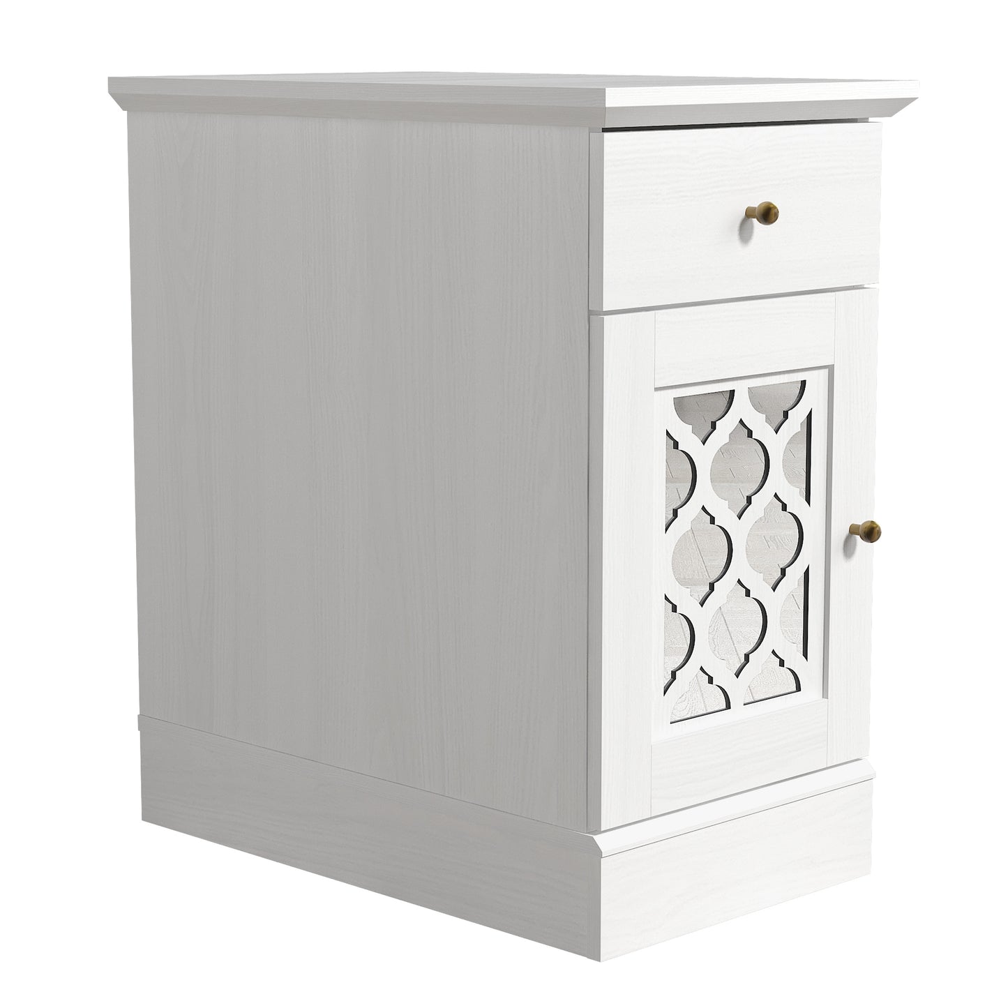 Galano End Table with Drawer and Cabinet Storage 22" W × 14" D × 25" H