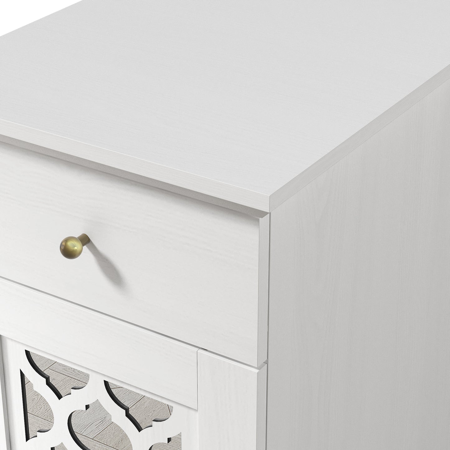 Galano End Table with Drawer and Cabinet Storage 22" W × 14" D × 25" H