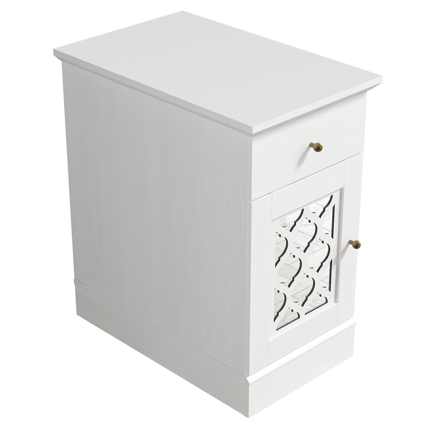 Galano End Table with Drawer and Cabinet Storage 22" W × 14" D × 25" H