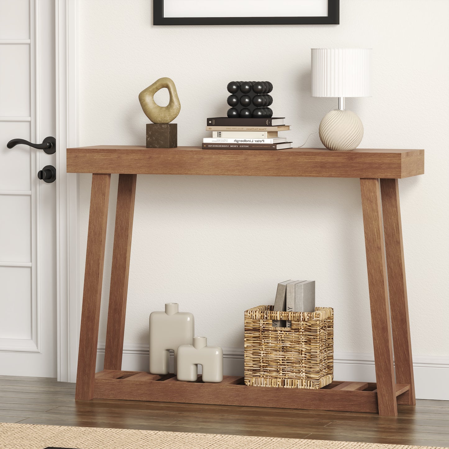Galano Wood Console Table with Bottom Shelf 43" W x 12" D x 32" H