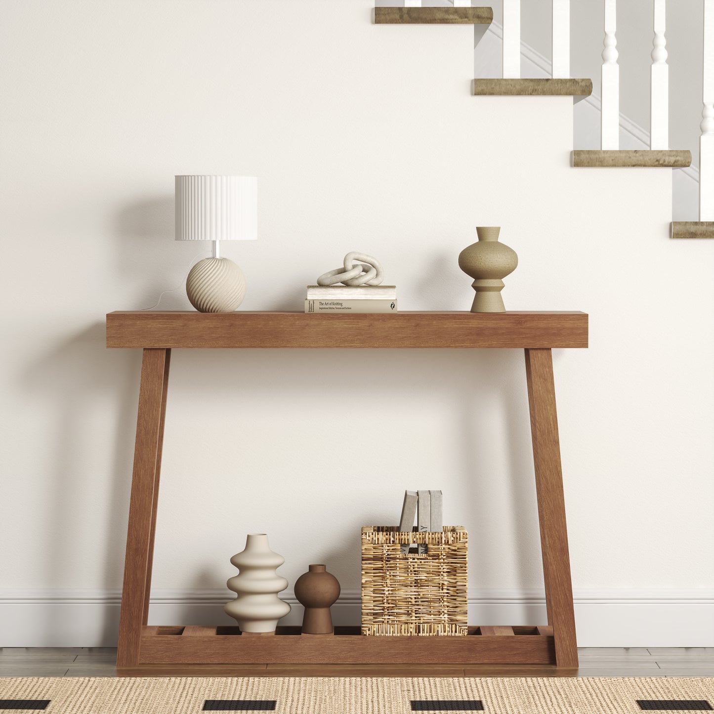 Galano Wood Console Table with Bottom Shelf 43" W x 12" D x 32" H