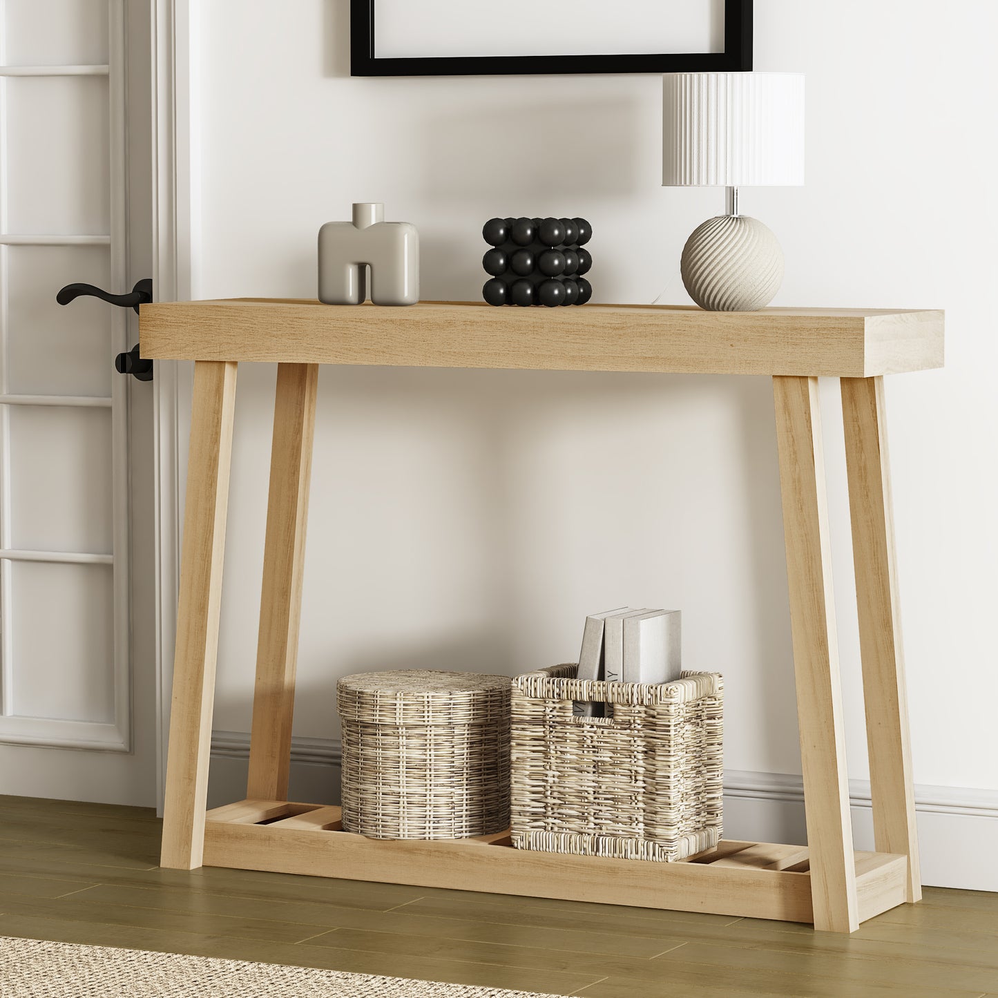 Galano Wood Console Table with Bottom Shelf 43" W x 12" D x 32" H
