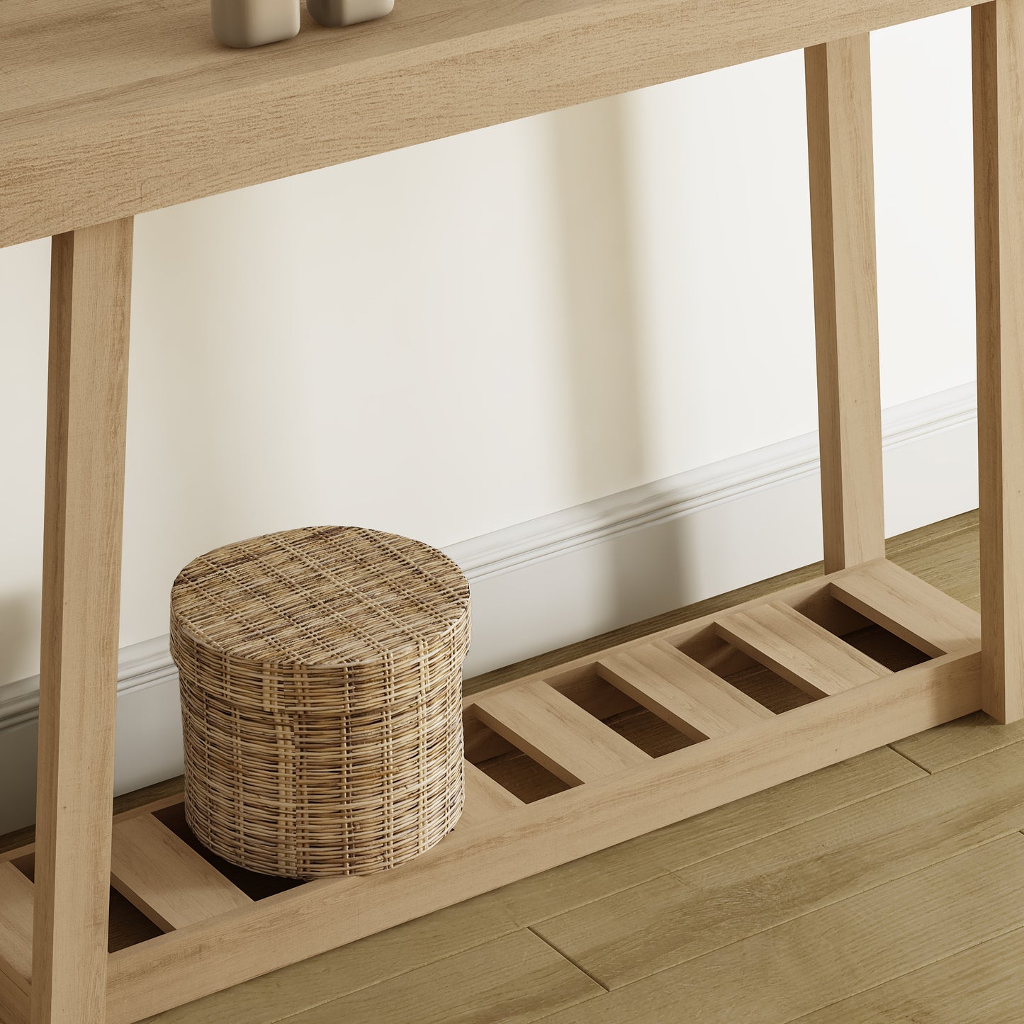 Galano Wood Console Table with Bottom Shelf 43" W x 12" D x 32" H