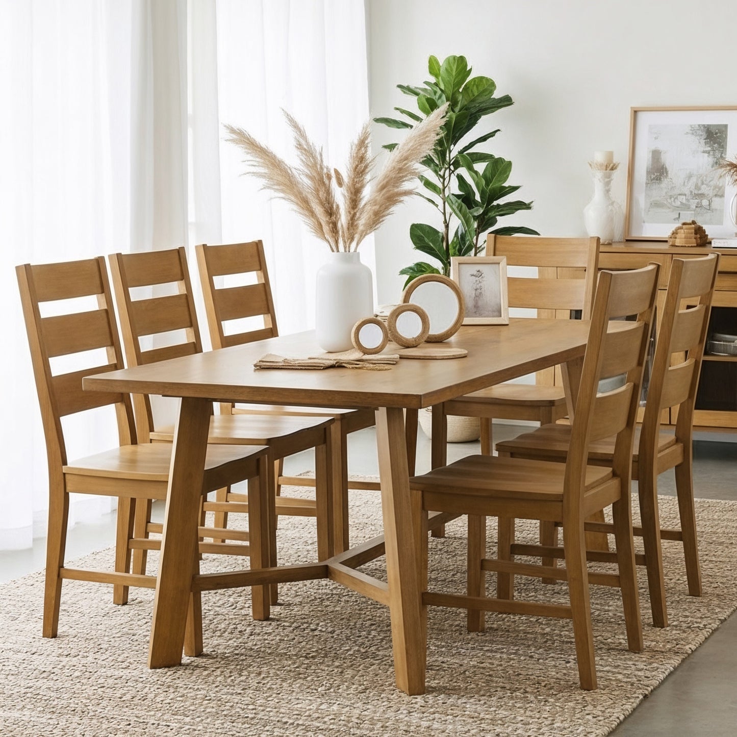 Galano Set of 2 Solid Wood Ladder-Back Dining Chairs 18.5" W × 22.1" D × 38" H
