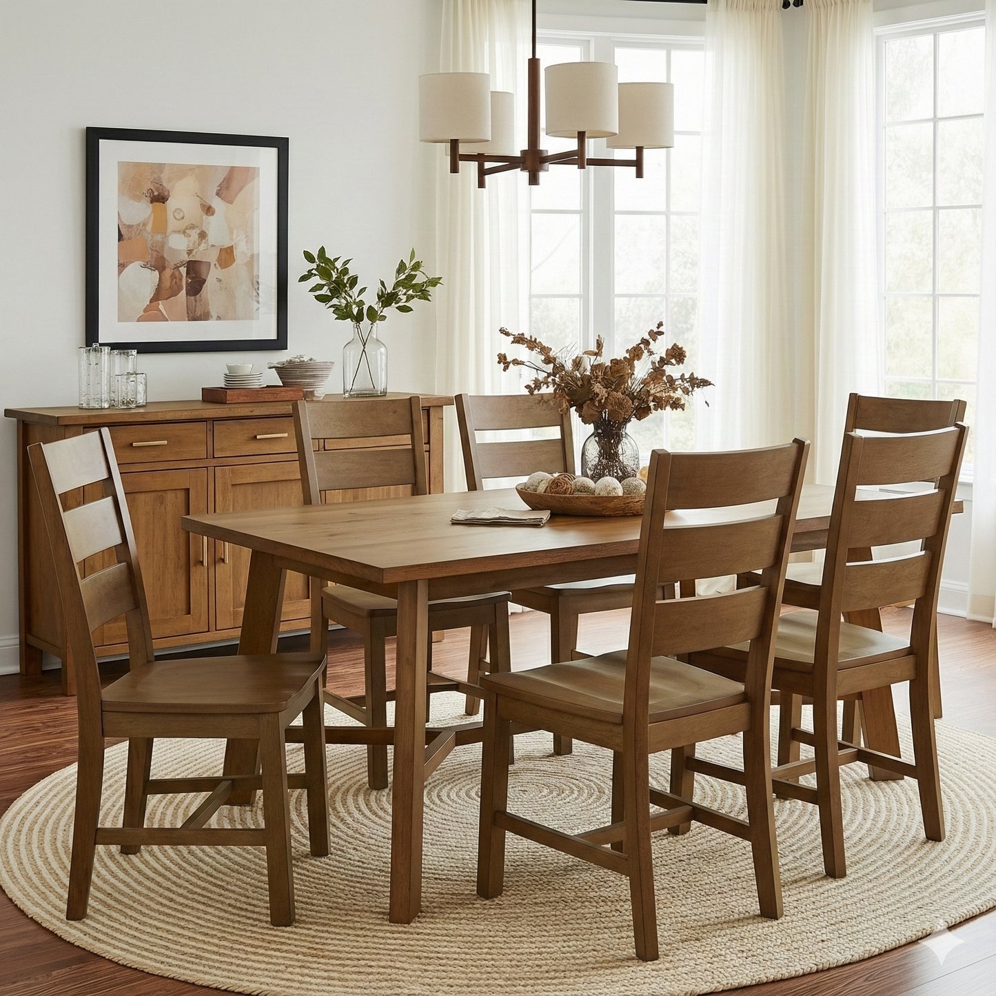 Galano Set of 2 Solid Wood Ladder-Back Dining Chairs 18.5" W × 22.1" D × 38" H