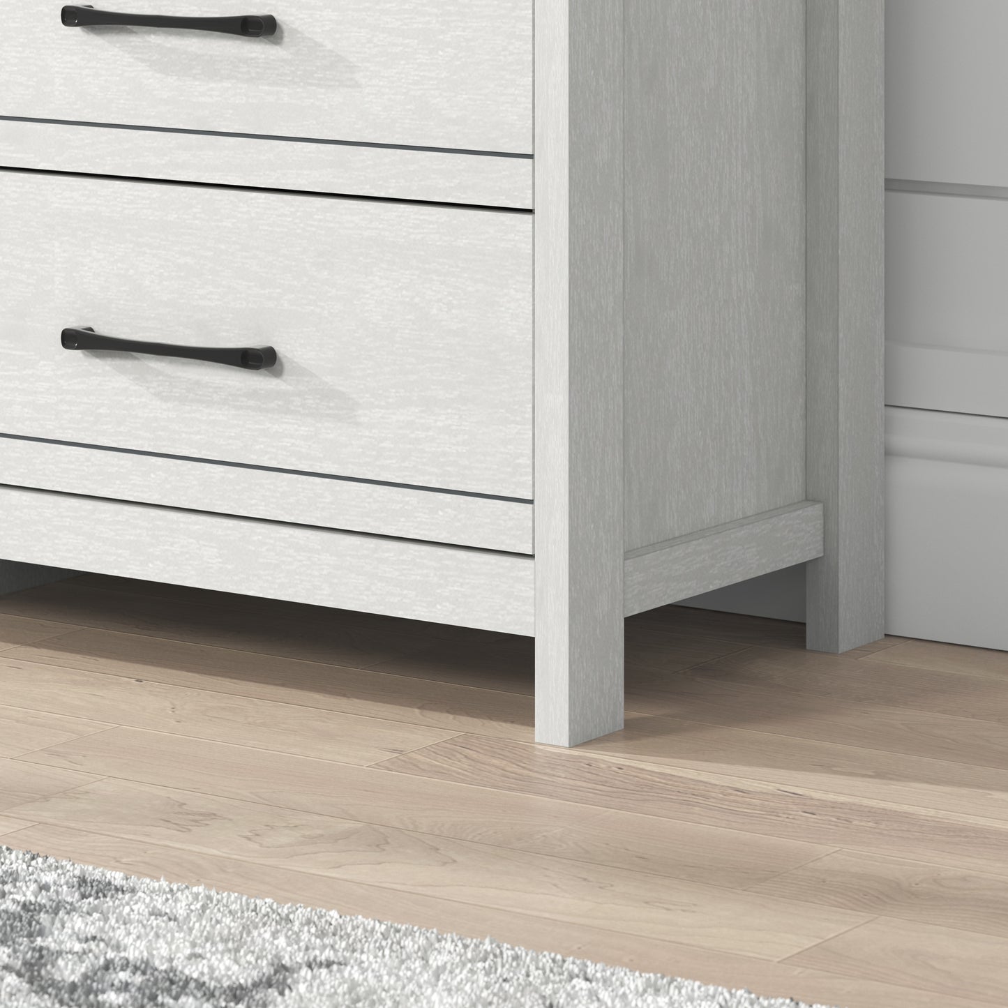 Galano 6-Drawer Dresser with Smooth-Glide Storage in Pearl White Oak 47" W