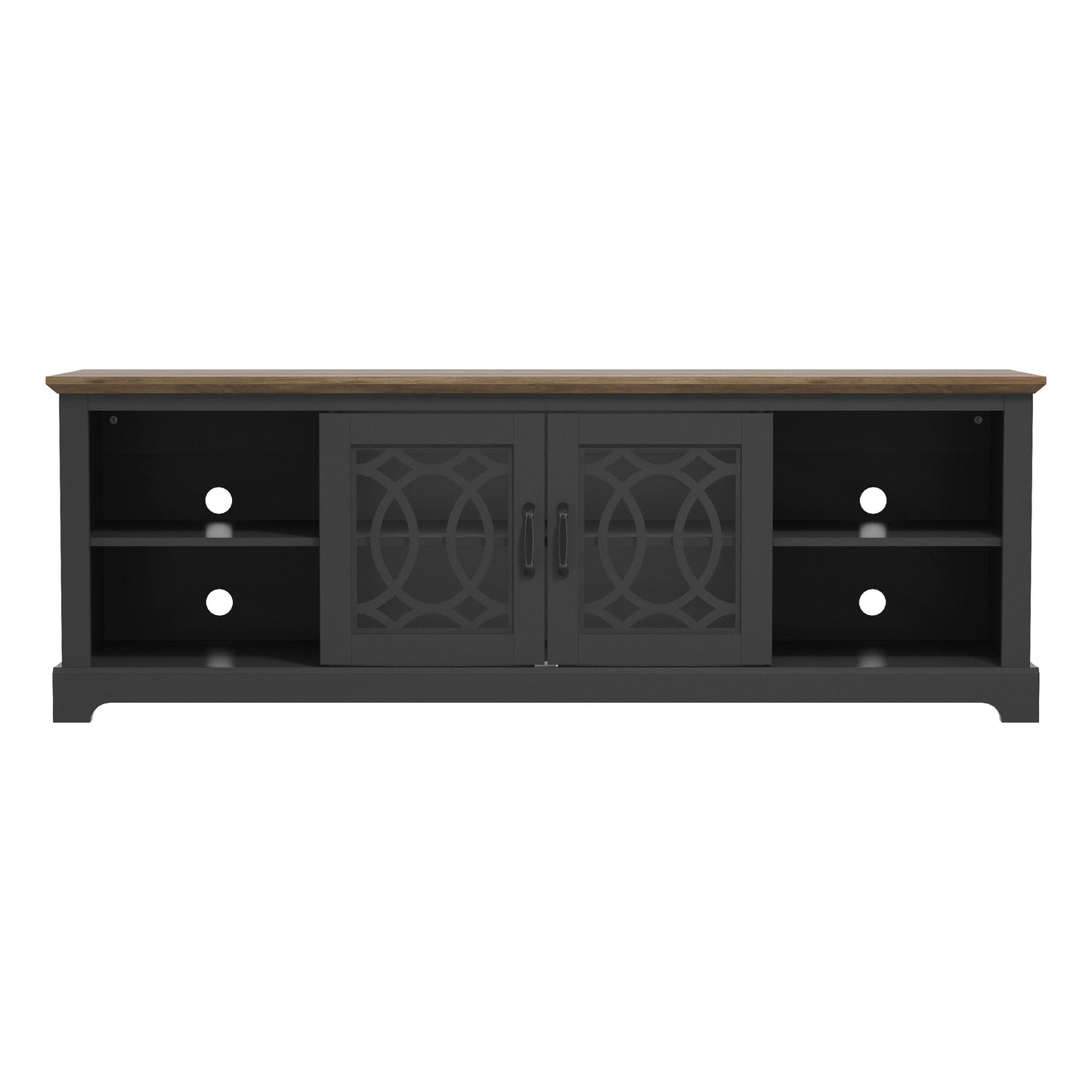 Galano TV Stand with Cut-Out Door Storage 68.2" W × 17.1" D × 23.7" H