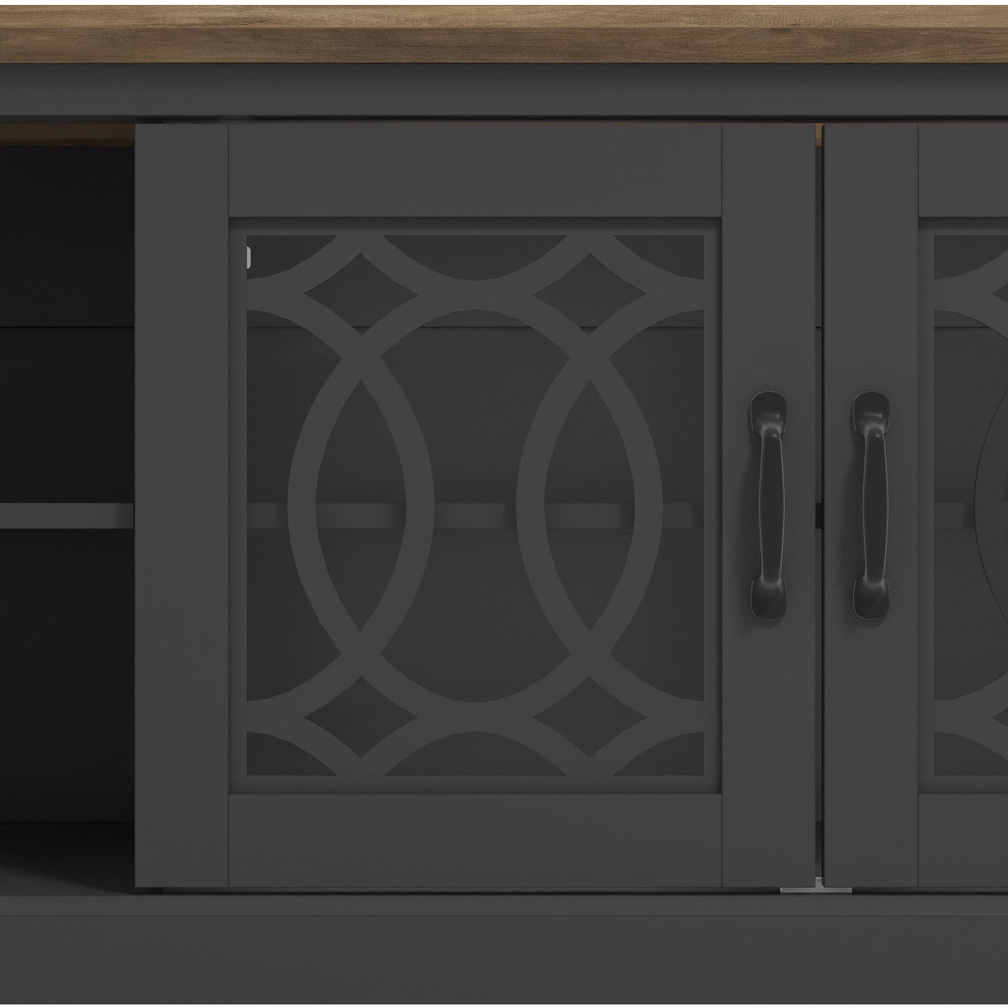Galano TV Stand with Cut-Out Door Storage 68.2" W × 17.1" D × 23.7" H