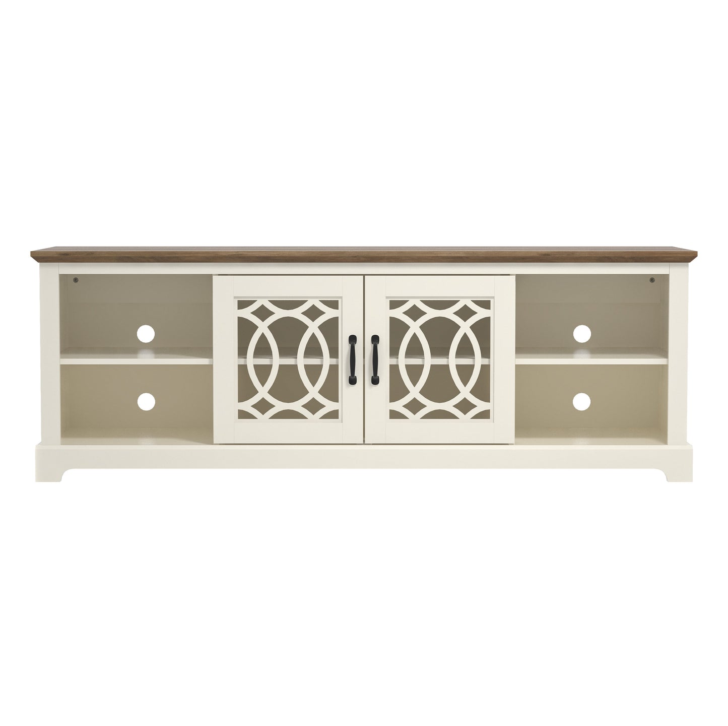 Galano TV Stand with Cut-Out Door Storage 68.2" W × 17.1" D × 23.7" H