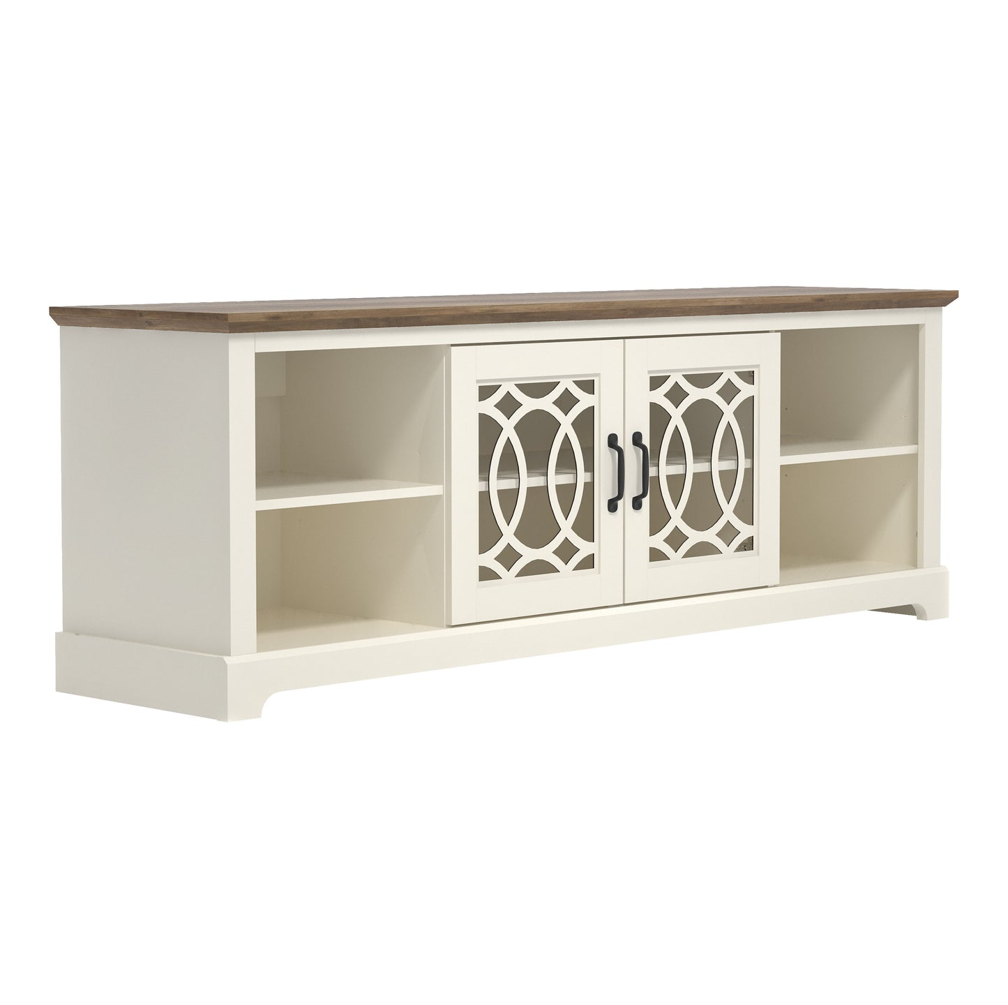 Galano TV Stand with Cut-Out Door Storage 68.2" W × 17.1" D × 23.7" H
