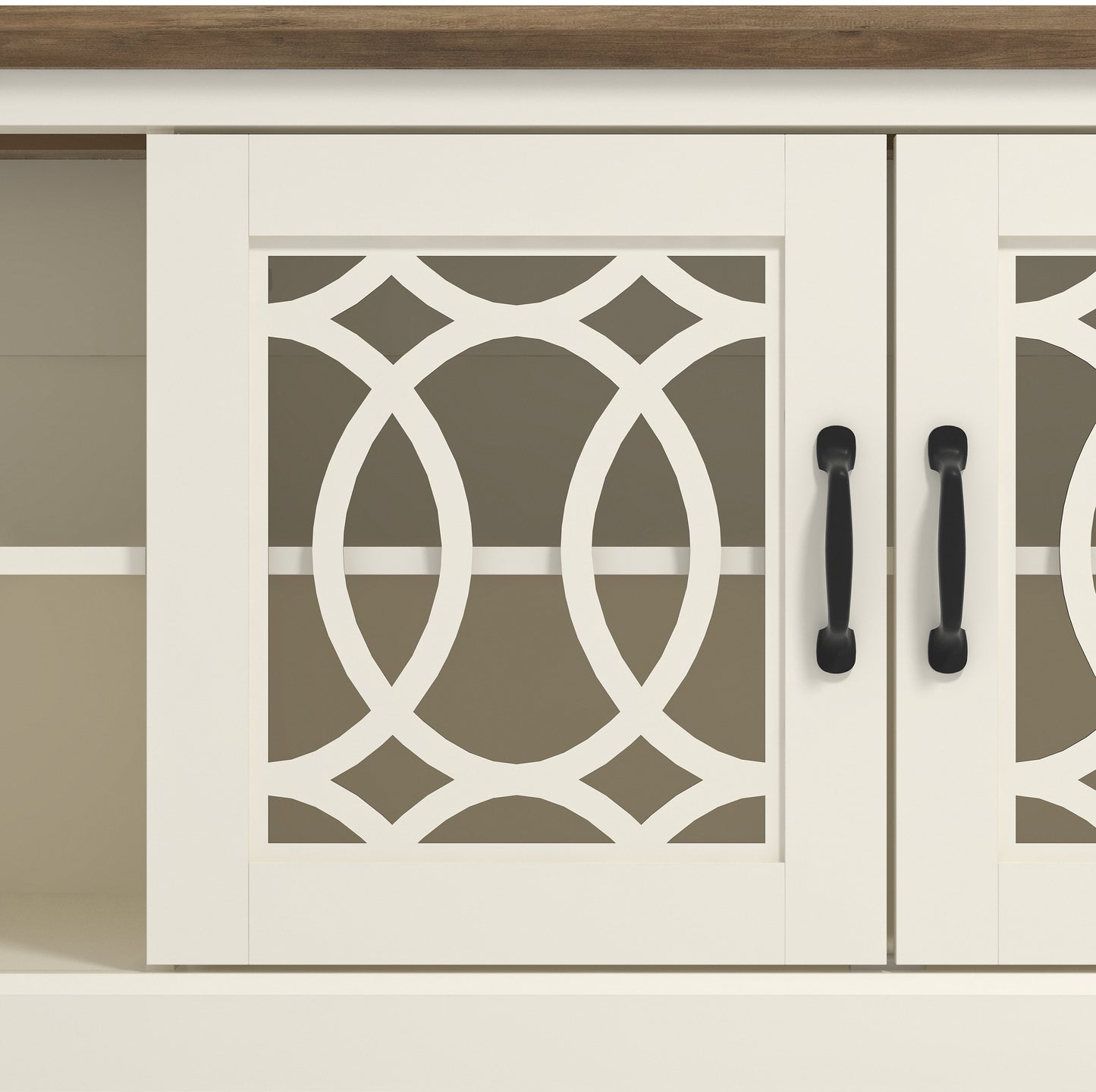 Galano TV Stand with Cut-Out Door Storage 68.2" W × 17.1" D × 23.7" H