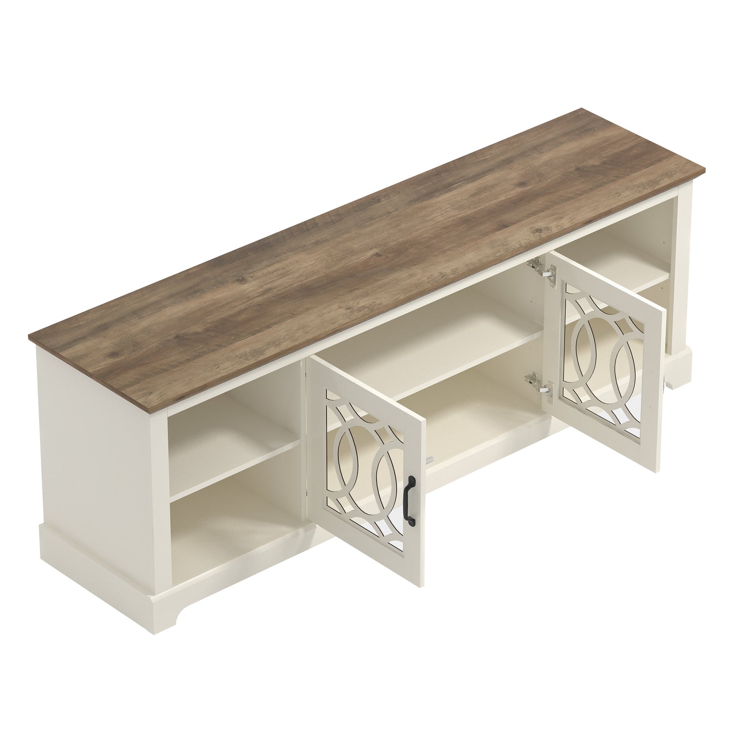 Galano TV Stand with Cut-Out Door Storage 68.2" W × 17.1" D × 23.7" H