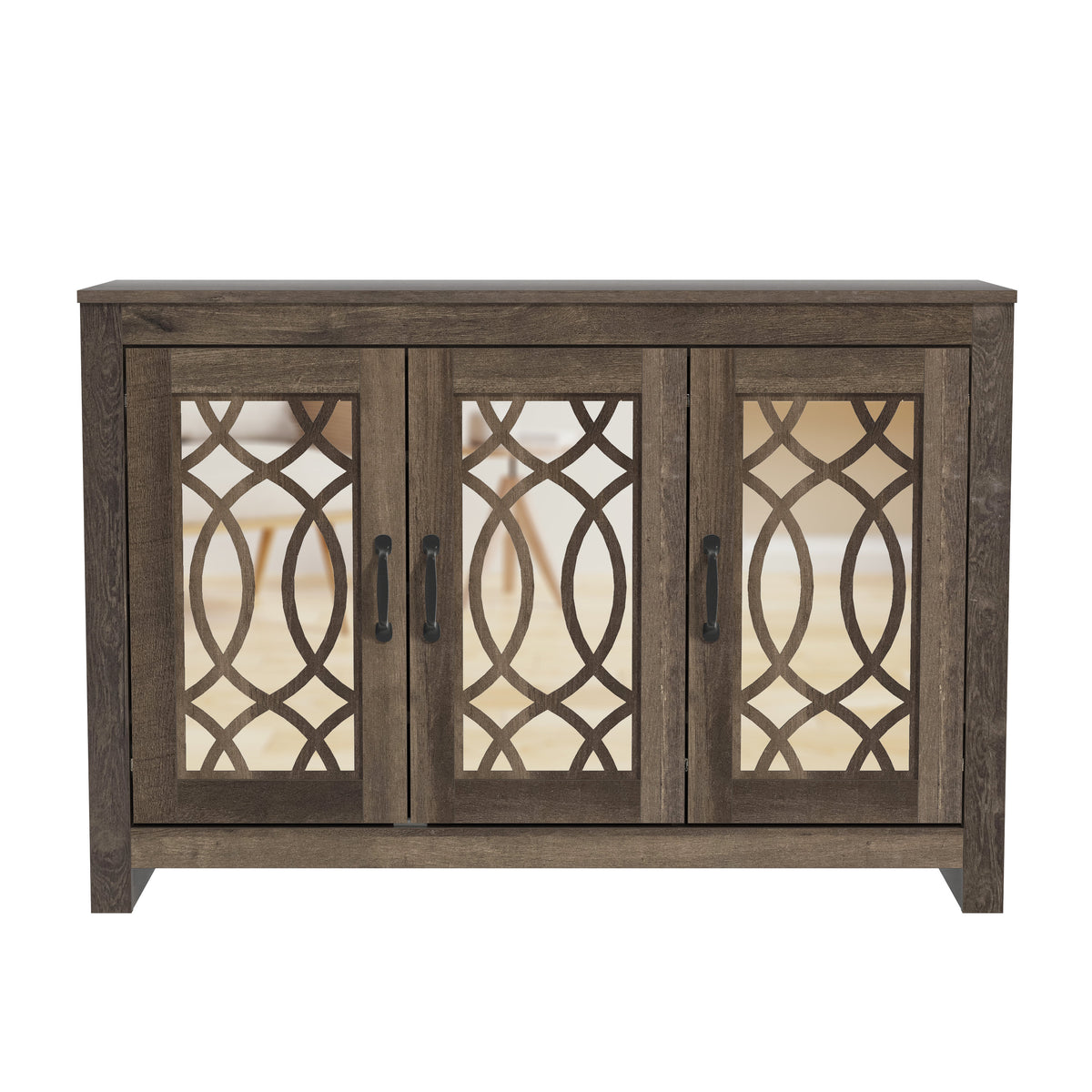 GALANO Shoe Storage Cabinet with 3 Mirrored Doors, Up to 16 Pairs