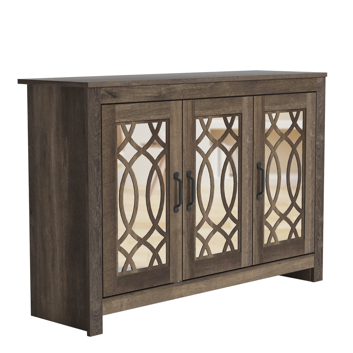 GALANO Shoe Storage Cabinet with 3 Mirrored Doors, Up to 16 Pairs