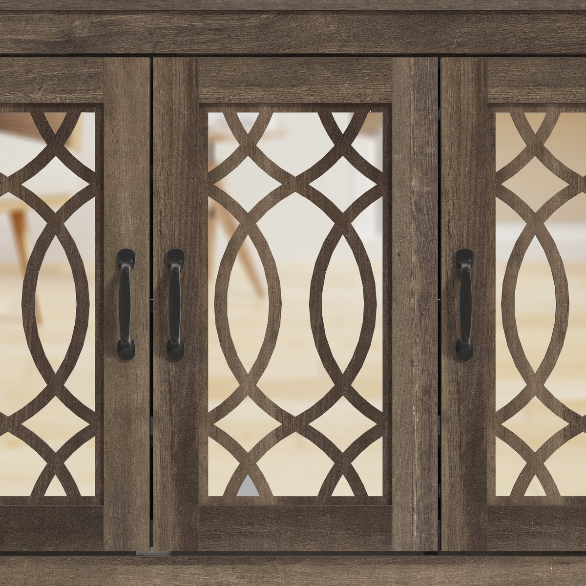 GALANO Shoe Storage Cabinet with 3 Mirrored Doors, Up to 16 Pairs