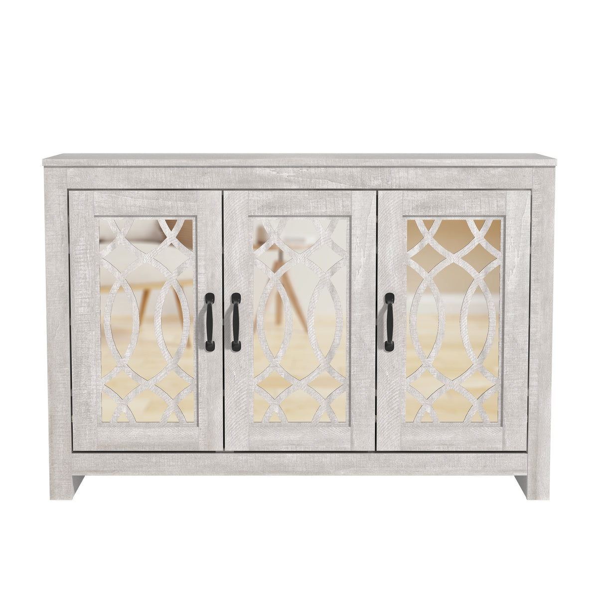 GALANO Shoe Storage Cabinet with 3 Mirrored Doors, Up to 16 Pairs