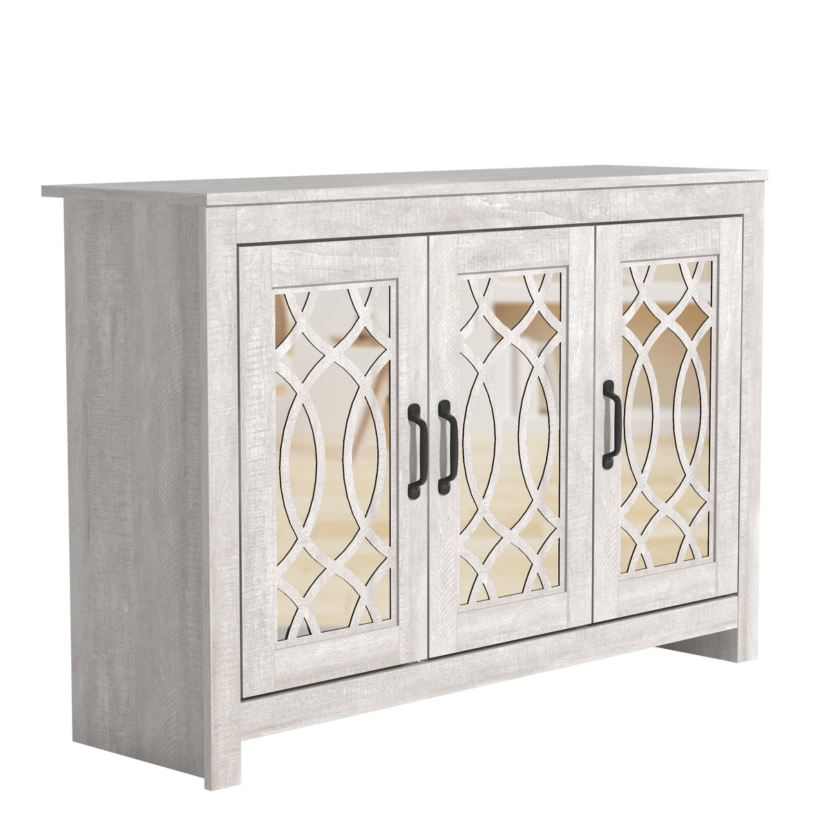 GALANO Shoe Storage Cabinet with 3 Mirrored Doors, Up to 16 Pairs