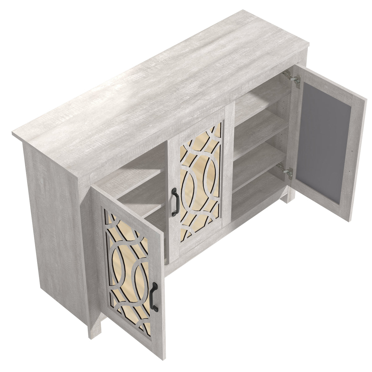 GALANO Shoe Storage Cabinet with 3 Mirrored Doors, Up to 16 Pairs