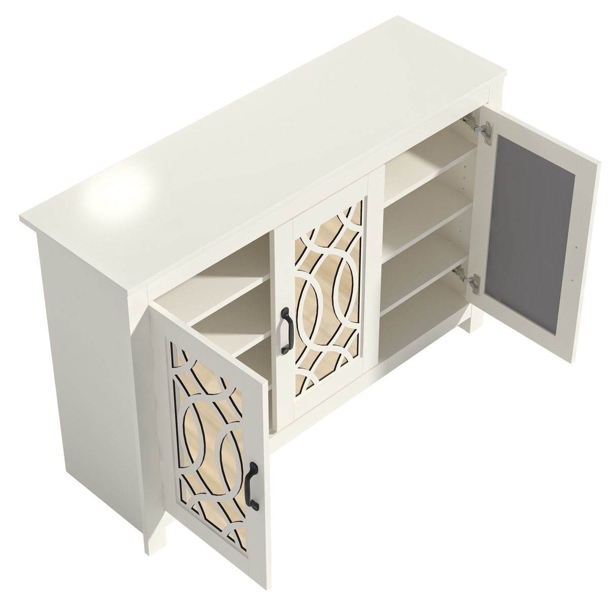 GALANO Shoe Storage Cabinet with 3 Mirrored Doors, Up to 16 Pairs
