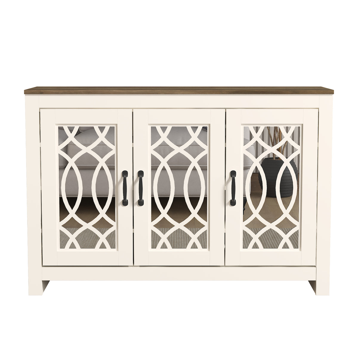 GALANO Shoe Storage Cabinet with 3 Mirrored Doors, Up to 16 Pairs