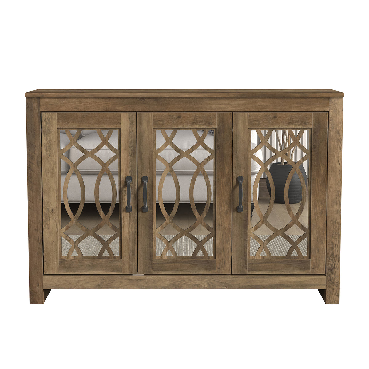 GALANO Shoe Storage Cabinet with 3 Mirrored Doors, Up to 16 Pairs