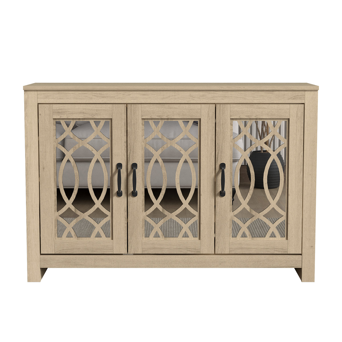 GALANO Shoe Storage Cabinet with 3 Mirrored Doors, Up to 16 Pairs