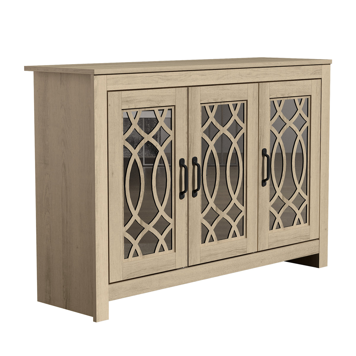 GALANO Shoe Storage Cabinet with 3 Mirrored Doors, Up to 16 Pairs