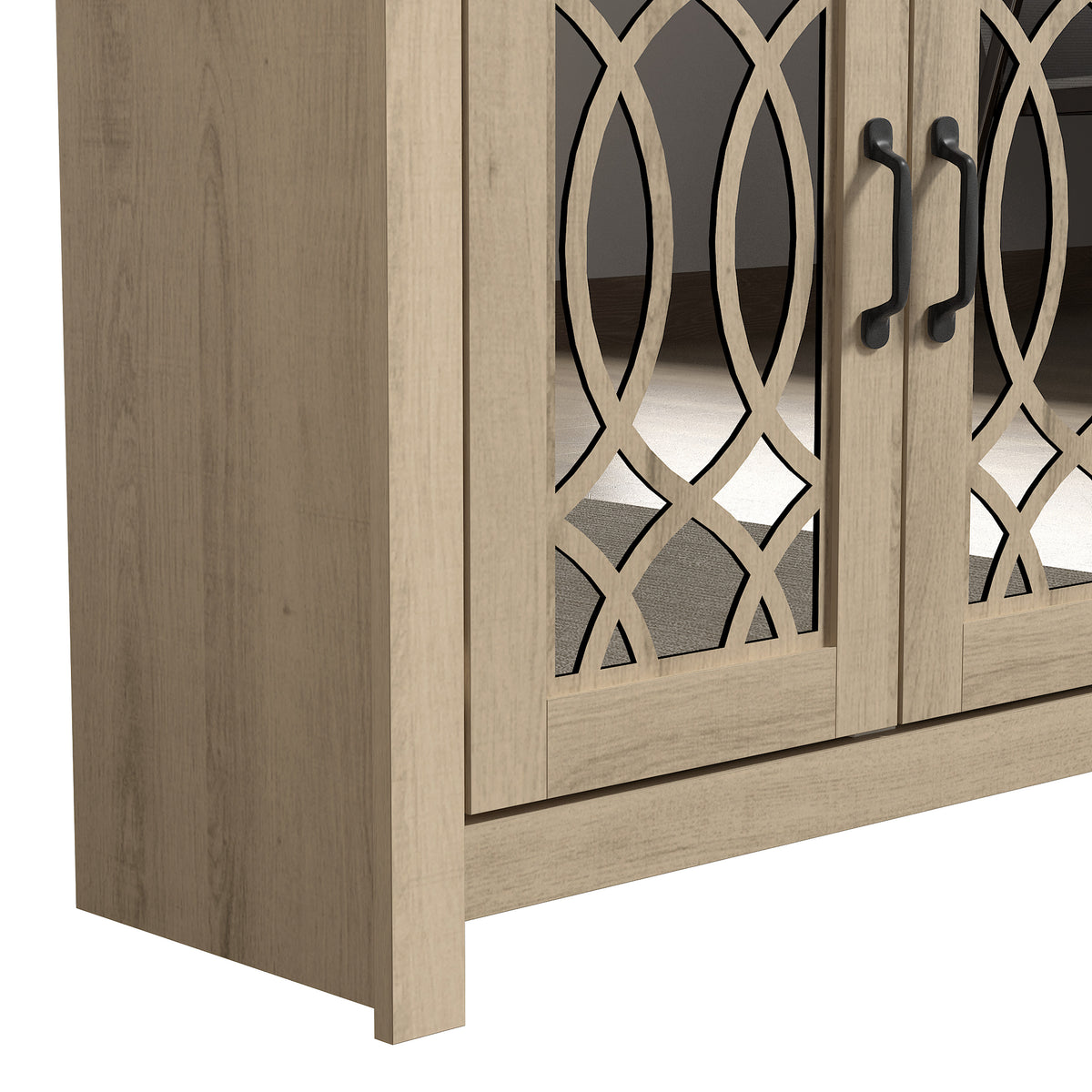 GALANO Shoe Storage Cabinet with 3 Mirrored Doors, Up to 16 Pairs
