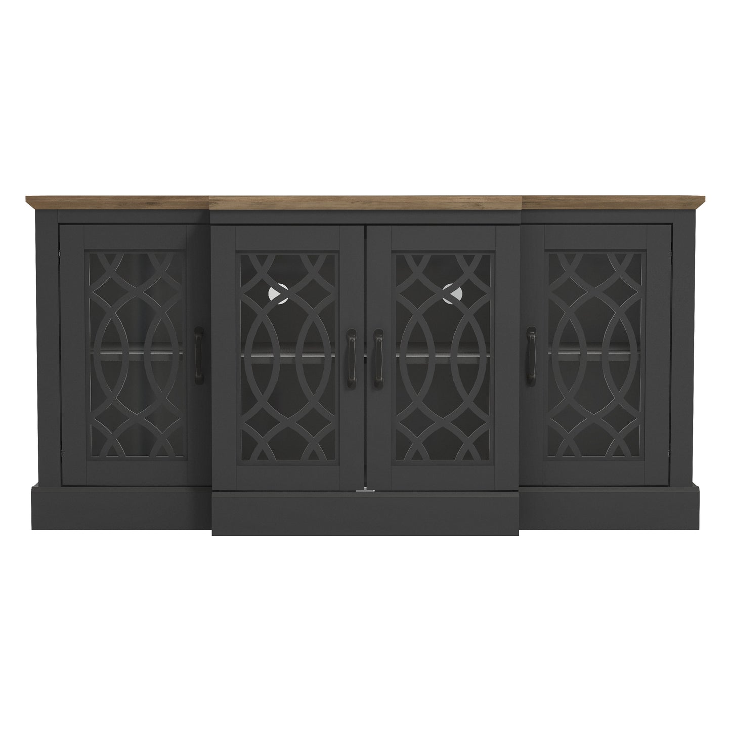 Galano sideboard with decorative cutout doors 60.4" W × 18.2" D × 29.3" H