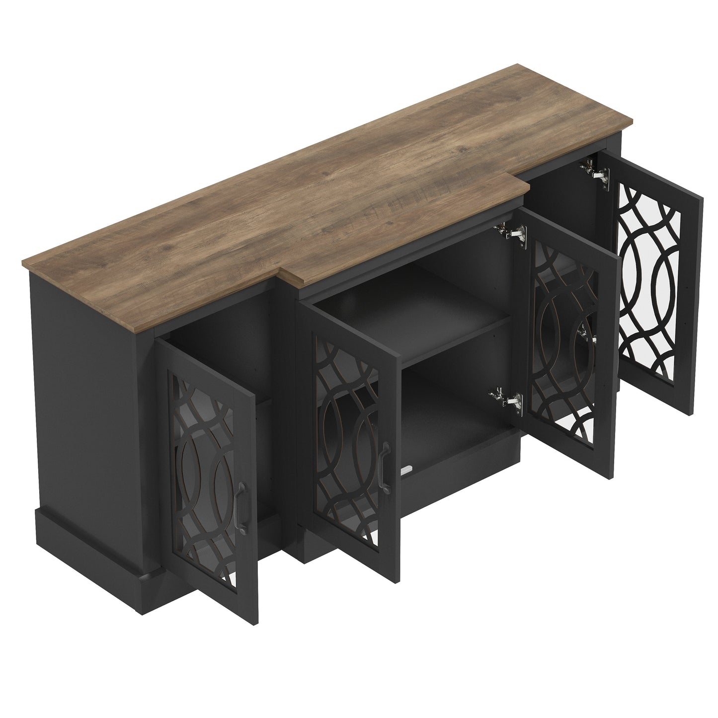 Galano sideboard with decorative cutout doors 60.4" W × 18.2" D × 29.3" H