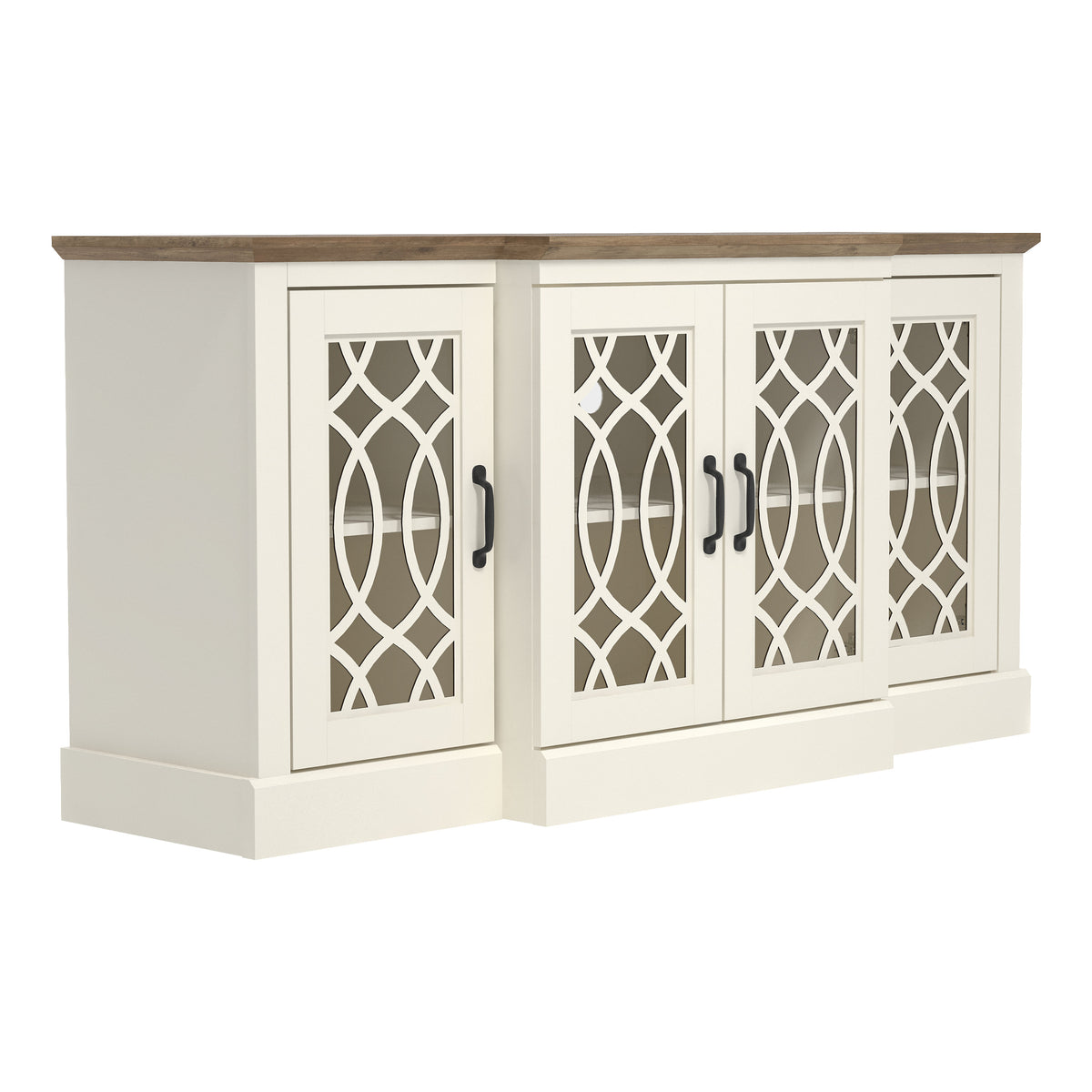 GALANO 60.4" Sideboard with 4 Doors and Adjustable Shelves