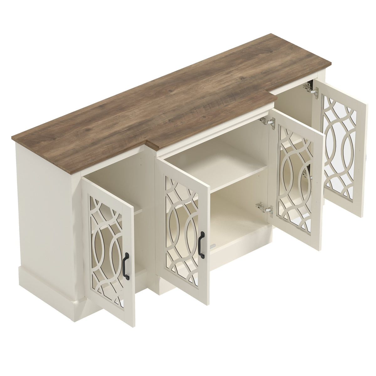 GALANO 60.4" Sideboard with 4 Doors and Adjustable Shelves