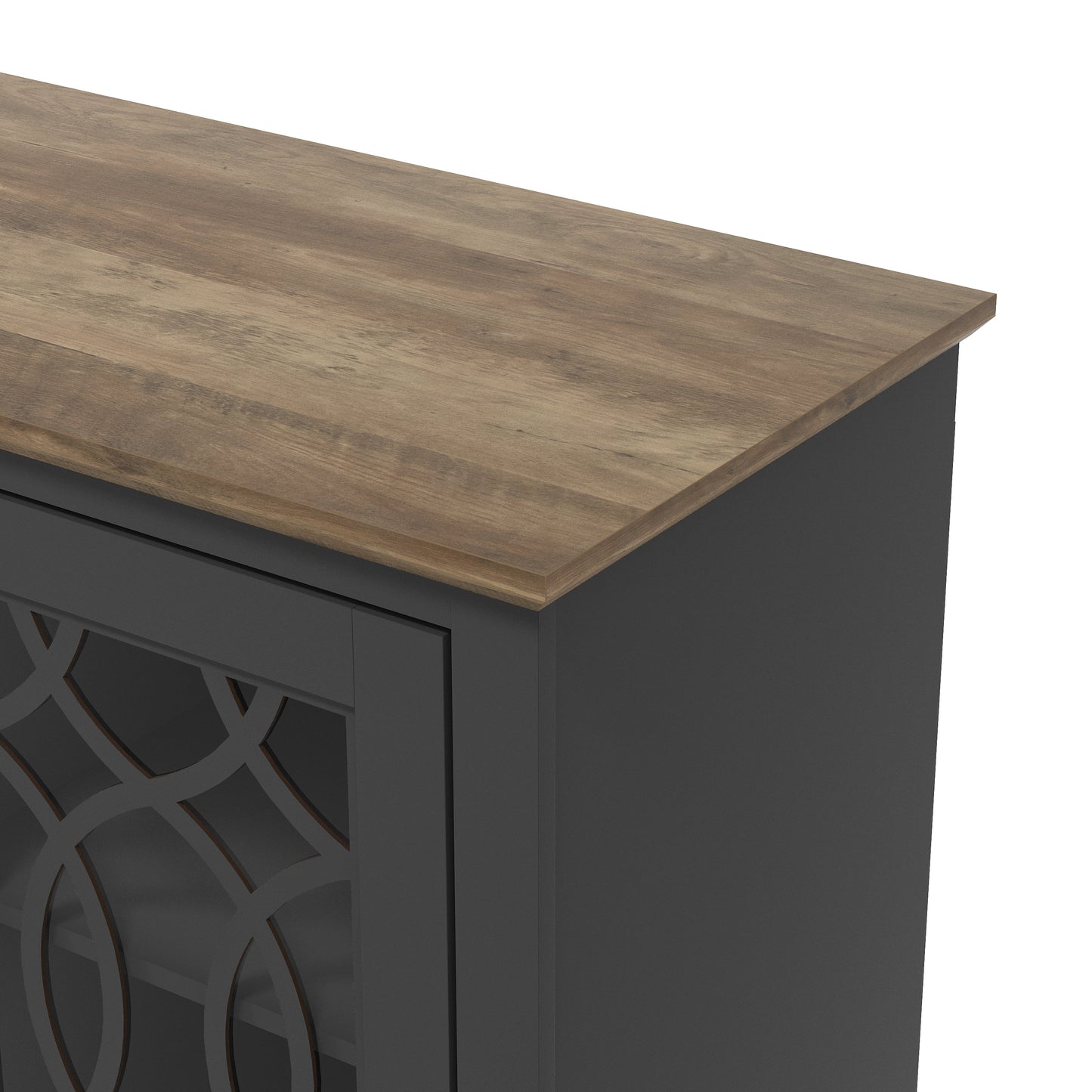 GALANO TV Stand with Cutout Doors and Adjustable Shelves 68.2" W x 17.2" D x 29.3" H