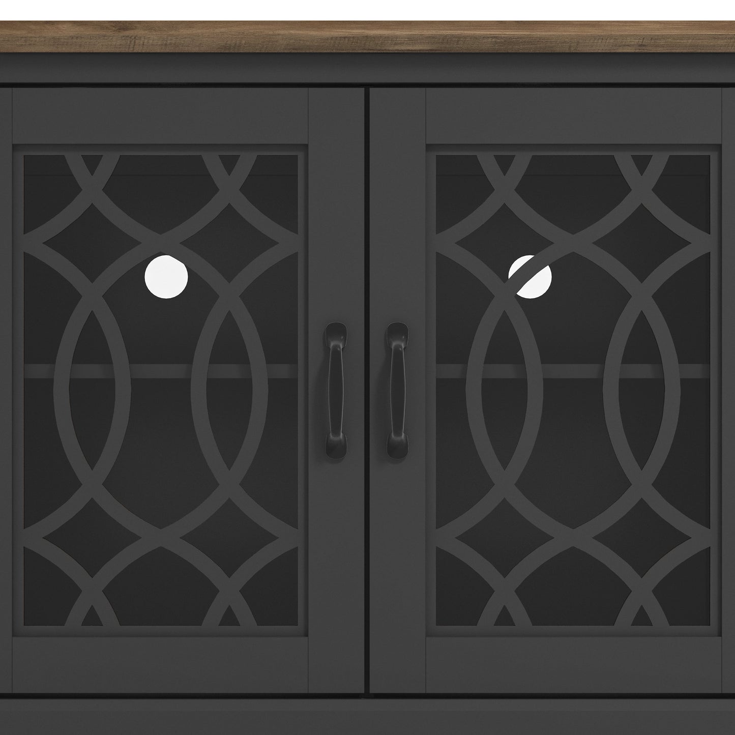 GALANO TV Stand with Cutout Doors and Adjustable Shelves 68.2" W x 17.2" D x 29.3" H