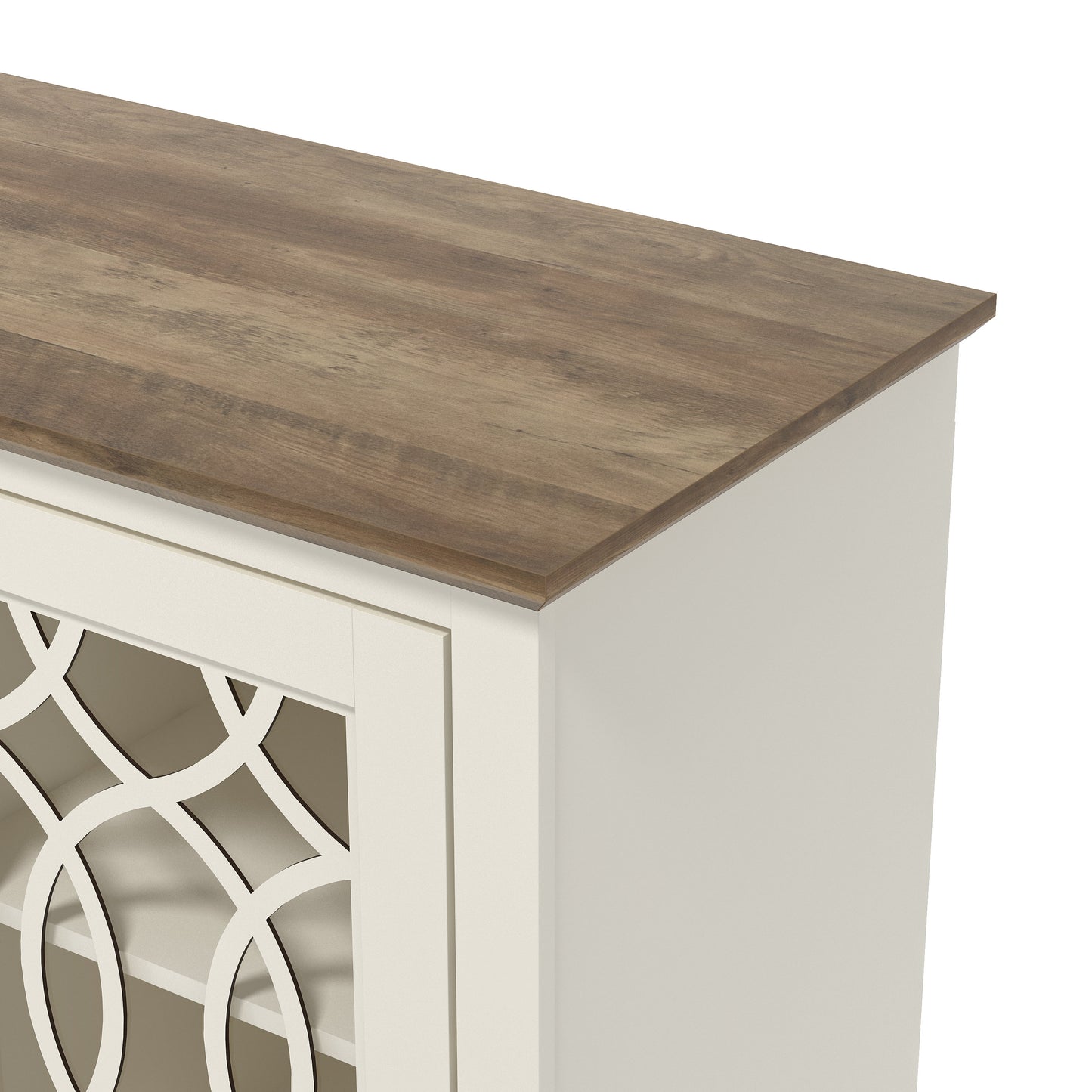 GALANO TV Stand with Cutout Doors and Adjustable Shelves 68.2" W x 17.2" D x 29.3" H