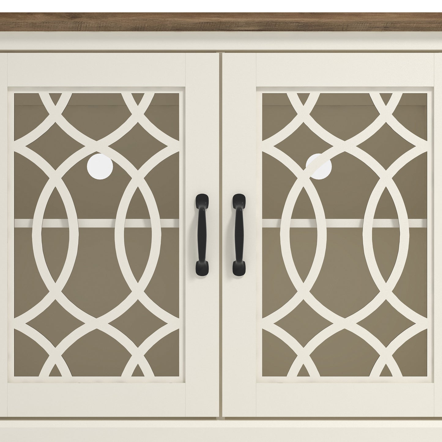 GALANO TV Stand with Cutout Doors and Adjustable Shelves 68.2" W x 17.2" D x 29.3" H